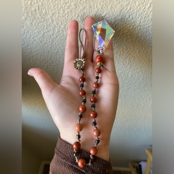 Bohemian Beaded Suncatcher with Sunflower Charm - Picture 4 of 13